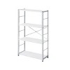 Bookshelf with 4 Tiers and Chrome Frame Open Shelf Storage for Small Spaces and Home Office-3irtyhousy - 3 of 4
