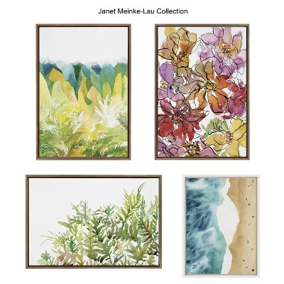 Good Company Greenery Print on Canvas with Gold Frame, 23x33