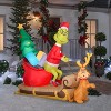 Grinch Christmas Airblown Inflatable and Max w/Sleigh Scene Dr. Seuss , 5.5 ft Tall, Red - 2 of 2