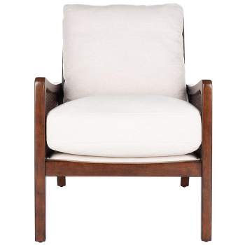 Moretti Wood Frame Accent Chair - Oatmeal - Safavieh.