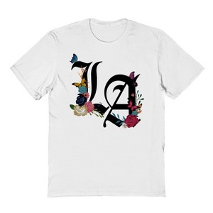 Rerun Island Men's La Flowers Short Sleeve Graphic Cotton T-Shirt - 1 of 2