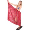 LA LEELA Women's Summer Beach Wrap Bikini Wraps Sarong Coverup Skirt Bathing suit Swimwear Swimsuit Coverup for Women One Size Red, Abstract - 3 of 4