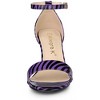 Allegra K Women's Snakeskin Open Toe Chunky Heels Buckle Ankle Strap Sandals - 2 of 4