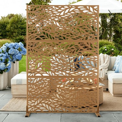 TUYOHW Metal Privacy Screen Outdoor, Decorative Privacy Panels, Freestanding Privacy Screen for Patio, Garden, Pool (White Square)