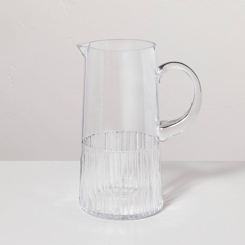79oz Fluted Glass Beverage Pitcher Clear - Hearth &#38; Hand&#8482; with Magnolia, 1 of 5