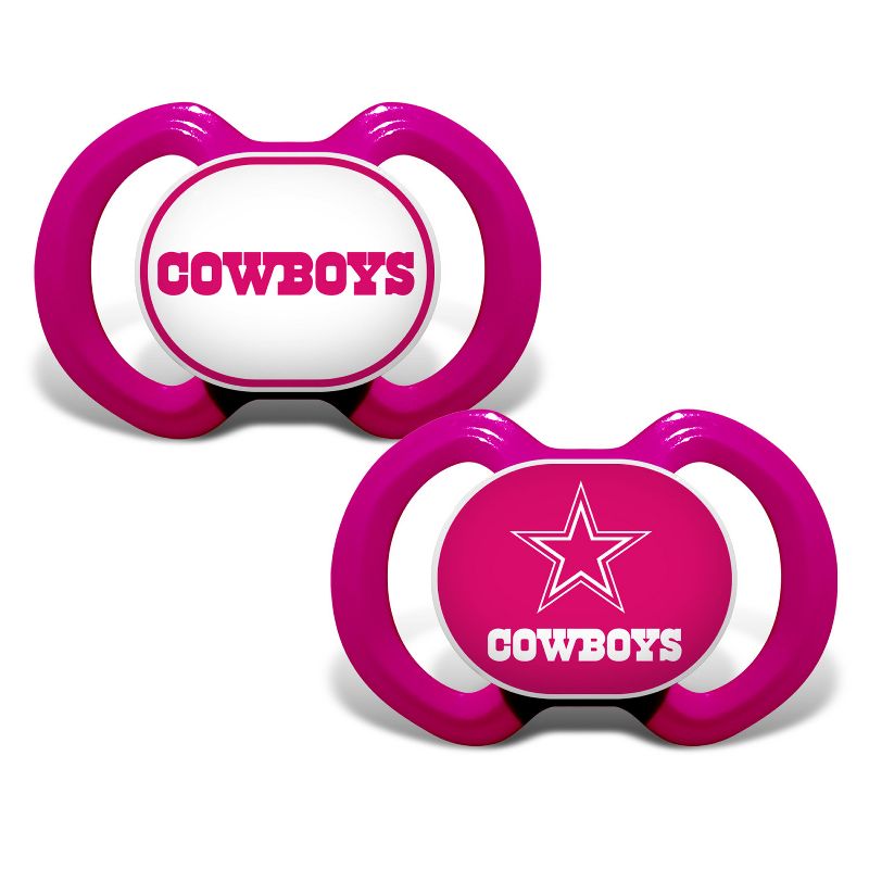 BabyFanatic Girls Pink Pacifier 2-Pack - NFL Dallas Cowboys, 2 of 4