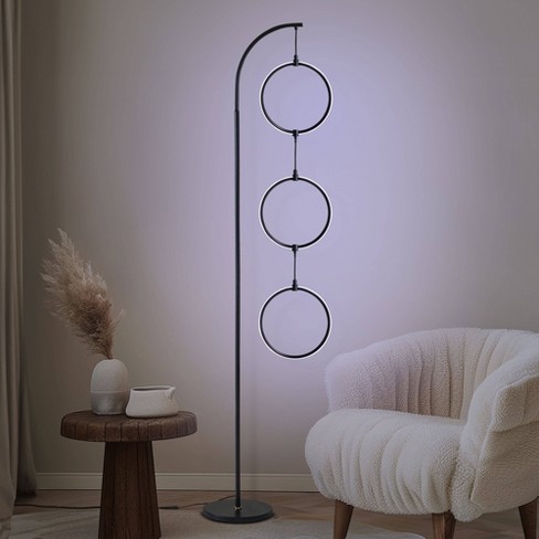 Brightech Nova RGB Modern Dimmable Integrated LED Arc Floor Lamp Matte Black - image 1 of 4