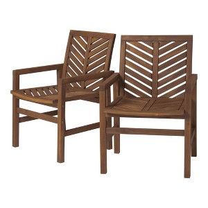 Sapphtopaz Outdoor Dining Chairs Set of 2 Modern Wood Patio Chairs with Arms for Patio, Poolside, Garden, Backyard - 1 of 4