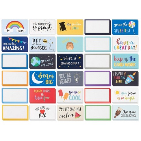 Best Paper Greetings Lunch Box Notes Inspirational and Motivational Note Cards 60-Pack for Kids Friendship School Love , 2 X 3.5 inches - image 1 of 2