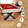 Nasitip 7 FT Pool Table with Cues, Balls, Brush & X-Leg Base, Black Cloth, Rustic Grey Finish, 84" Game Table for Home Recreation - 3 of 4
