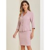 INSPIRE CHIC Women's Business Notched Collar Blazer Pencil Skirts Suit Set 2 Pcs - 4 of 4