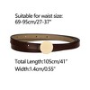 INSPIRE CHIC Women's Faux Leather Skinny Round Metal Buckle Waist Belts - 3 of 4