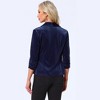 INSPIRE CHIC Women's Velvet Lapel Collar Open Front Blazers - 3 of 4