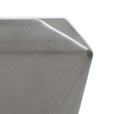 Conan Dark Grey Concrete Geometric Outdoor Accent Stool