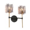 LNC Echonalyri  Polished Gold and Matte Black Modern/Contemporary  Wall Lights,Smoked Textured Glass Shade,1 Light/2 Light/3 Light/4 Light - 2 of 4