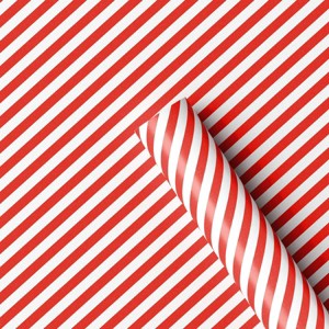 30” 20 sq ft Christmas Roll Wrap Red/White Diagonal Stripes - Wondershop™ - 1 of 3