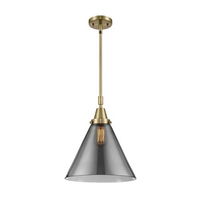 Cone - 1 Light Stem Hung Mini Pendant In Industrial Style-17.13 Inches Tall and 12 Inches Wide
