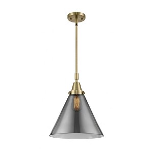 Cone - 1 Light Stem Hung Mini Pendant In Industrial Style-17.13 Inches Tall and 12 Inches Wide - 1 of 1
