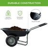 Best Choice Products Dual-Wheel Home Wheelbarrow Yard Garden Cart for Lawn, Construction - 3 of 4