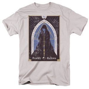 Harry Potter The Deathly Hallows Retro Poster Adult T-Shirt Silver - 1 of 4