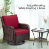 Rattan Swivel Chair Three-Piece Set - Plastic Swivel Chair, Rattan Swivel Chair, Swivel Rocking Chair, Outdoor Coffee Table, and Patio Furniture Set - 2 of 4