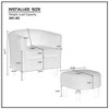 Ridstar White Upholstered Arm Chair Corduroy Single Sofa Chair with Ottoman Foot Rest Comfy Armchair for Living Room Bedroom and Office - 4 of 4