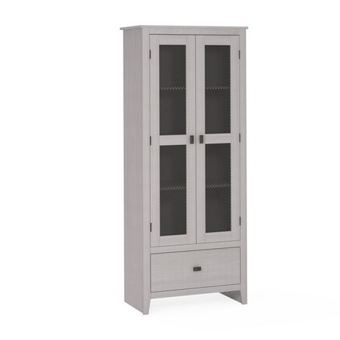 30 Coulwood Wide Storage Cabinet With Mesh Doors Ivory Room