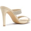 Allegra K Women's Open Toe Stiletto Heel Rhinestone Mules Sandals - 3 of 4