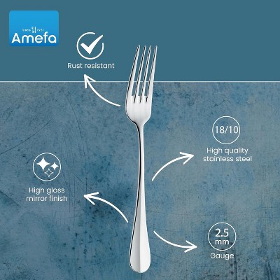 Amefa Baguette 20-Piece Premium 18/10 Stainless Steel Flatware Set, High Gloss Mirror Finish, Silverware Set Service for 4, Rust Resistant Cutlery