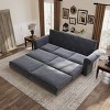 King Size Chesterfield Sofa, 3-in-1 Convertible Sofa Bed with Pull-Out Sleeper, Bed with Nailhead Trim and Rolled Arms-Baofuwish - 3 of 4