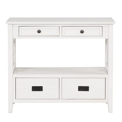 NicBex 36.02''Console Table with 4 Storage Drawers Modern Side Table with Open Shelf for Entryway,Living Room