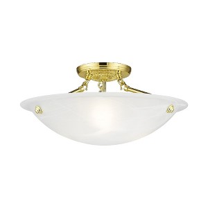 Livex Lighting Oasis 3 - Light Flush Mount in  Polished Brass - 1 of 4