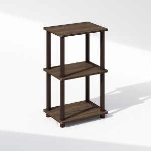 Furinno Turn-N-Tube 2-Tier End Table, Side Table, Walnut/Brown - 1 of 1