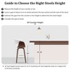 Bekrvio 26" Mid Century Modern Swivel Counter Height Bar Stools - PU Leather Upholstered with Back, Walnut Bent Wood Legs for Kitchen Island Dining - 4 of 4