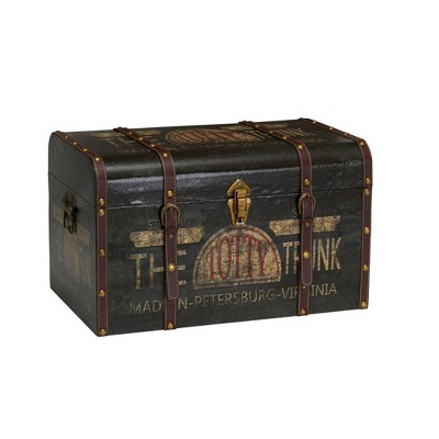 Household Essentials Large Decorative Trunk Green/Black: Multicolored Storage Trunk for All Ages, 22" Width