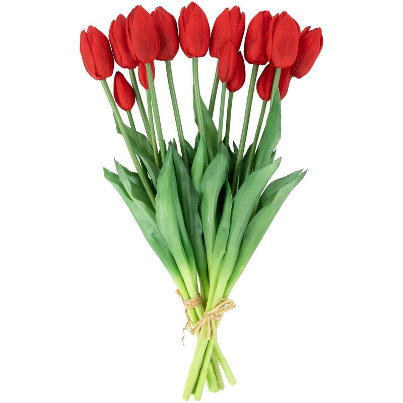 Northlight Real Touch™ Red Artificial Tulip Floral Bundles, Set of 6 - 18", 3 of 10