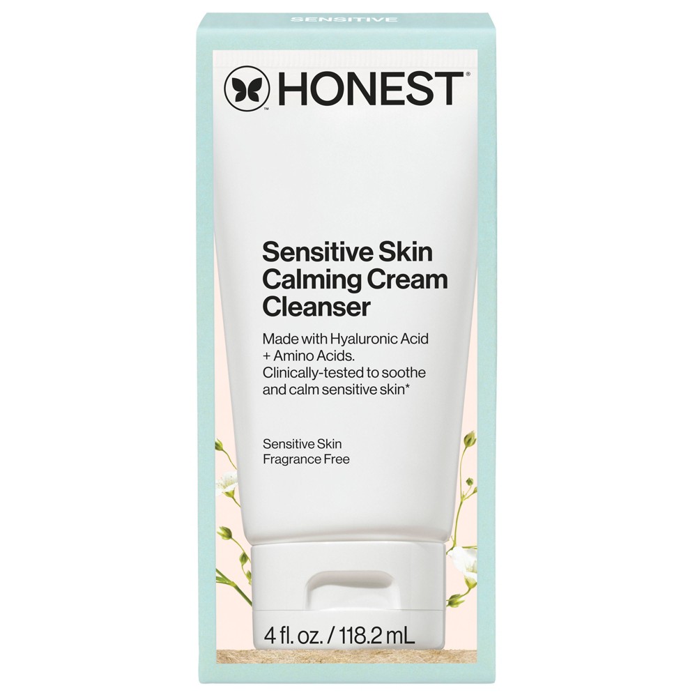 Photos - Facial / Body Cleansing Product Honest Beauty Sensitive Skin Calming Cream Cleanser with Hyaluronic and Amino Acids - 4.0 fl oz