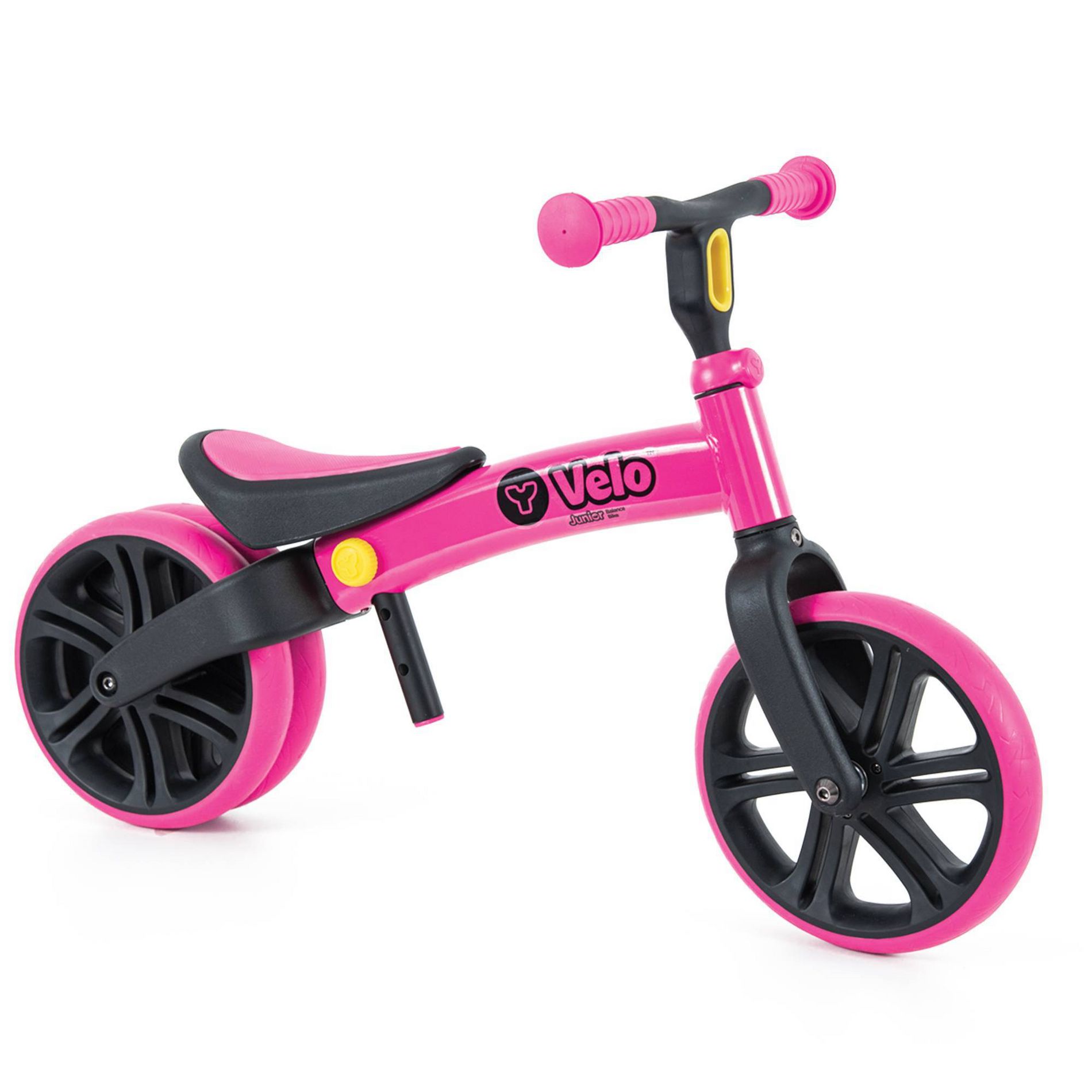 Yvolution Y Velo Junior 9" Kids' Balance Bike with Dual Rear Wheels- Pink