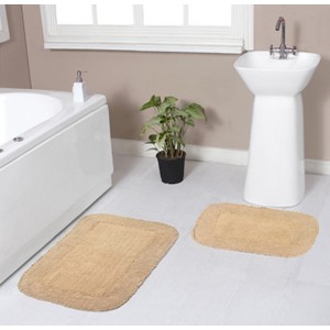 Radiant Collection Cotton Ruffle Pattern Tufted Set of 2 Bath Rug Set - Home Weavers - 1 of 4