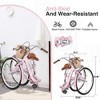 YONWAY 24 Inch Single Speed Folding Lady Bike , Durable Steel Frame Cruiser Bike,with Dual Brakes,Basket & Rear Rack  for Commuting - 3 of 4