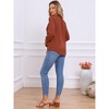 INSPIRE CHIC Women's Casual V Neck 3/4 Sleeve Pleated Trim Puff Cuffs Blouse - 3 of 4