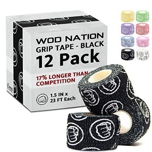 WOD Nation Weightlifting Hook Grip Tape - Bulk 24 Pack (23ft/Roll) for WeightLifting, Exercise & Cross Training - White - 1 of 4
