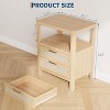 Nightstands Set of 2, 20 Inch Light Oak Bedside Tables with Rounded Corners, 2-Tier Storage with Drawer and Open Shelf for Bedroom - 4 of 4