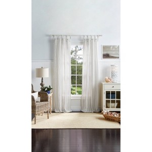 95"x 37" Martha Stewart 2pk Laguna Striped 95" Curtain Panel Gray - 1 of 4