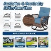Acekool 3-Piece Patio Swivel Rocker Set with Side Table, Wicker Outdoor Chairs with Thick Cushions, Red - 4 of 4