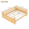 Lycvki Wood Platform Bed with Safety Guardrails and Detachable Fence - 4 of 4