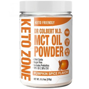 MCT Oil Drink Mix Powder - Sugar Free Pumpkin Spice Flavor Divine Health by Dr. Colbert - 11.11 oz - 1 of 2