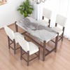5-Piece Counter Height Dining Table Set with Faux Marble Top, Bar Table and 4 Upholstered Chairs, Modern Pub Table Set for Kitchen or Dining Room - 2 of 4