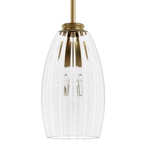 Rossmoor Clear Glass Mini Pendant Ceiling Light Fixture Luxe Gold - Hunter Fan - 1 of 4