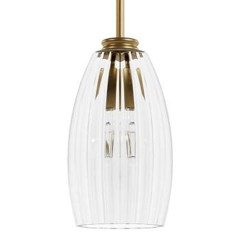 Rossmoor Clear Glass Mini Pendant Ceiling Light Fixture Luxe Gold - Hunter Fan